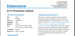 Gambar 1. Datasheet Elabscience RTU antibodies Ki-67 Monoclonal Antibody cat PA6189