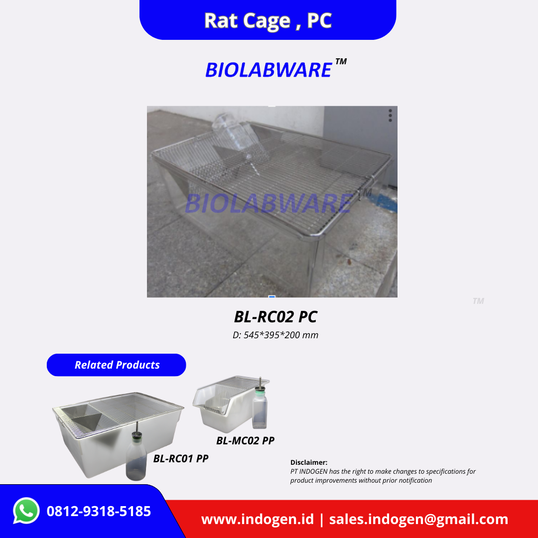 Biolabware Rat Cage (PC) BL-RC02 PC