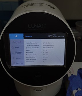 Gambar 10. Perhitungan sel dengan automatic cell counter
