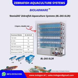 ‘DanioZAS’ Zebrafish Aquaculture Systems (BL-ZAS-5L2R)